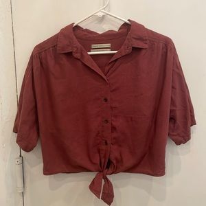 Urban outfitters vintage cropped button down shirt ; size small